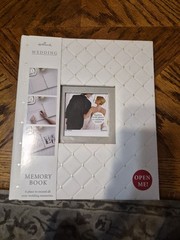 Hallmark Wedding Happily Ever After Memory Book Quilted Diamond Pattern Pearls