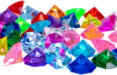 Jollylife 36PCS Acrylic Diamond Gems Jewels Pirate Treasure Chest Hunt Party Fav