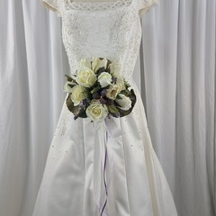 Tulip and Amethyst Garden Faux Silk Wedding Bouquet