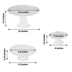 3 CLEAR Plastic Stackable Pedestals Round CUPCAKE Display STANDS Set Party Event