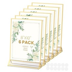 Gold Frames 8X10 Acrylic Sign Holder Double-Sided Picture 8X10-6 Pack-Gold