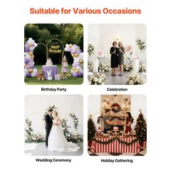 Uimoso Metal Arch Backdrop Stand 6/5/4 ft 3 PCS for Weddings and Events