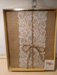 Burlap & Lace Wedding Memory Book 11″ x 9″ Rustic Farmhouse Country Theme New