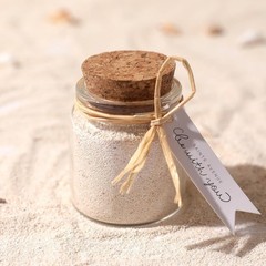 Magic Season Decorative Round Glass Bottles with Cork Stoppers (2 1.7 fl oz.