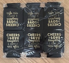 Wedding Can Cooler Decorations Set of 12 Black & Gold – A0232