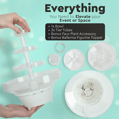 Lighted Plastic Wedding Water Fountain – Great for Cake Centerpiece, Parties, Of
