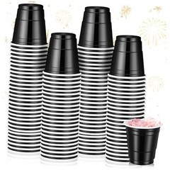 100 Pack 2 oz Plastic Shot Cups, Graduation Mini Disposable Shot Glasses Black
