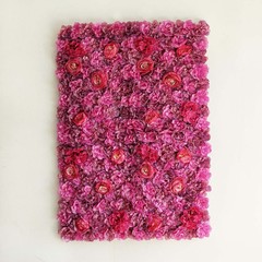 13 sq ft Purple and Violet Assorted Silk Flowers Wall Backdrop Panels Wedding