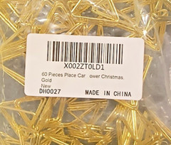 Simple Triangle Gold Metal Place Card Holder 60 Pieces