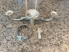 Mullingar Pewter Unity Candle Holder-Celtic Knot-Irish Wedding-2007-Excellent