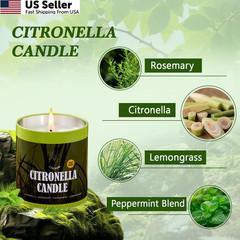 Citronella Candles Outdoor Set, 4 Pack Jar Candle 4 | 36oz, 4 9oz