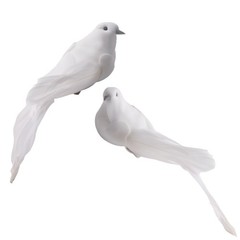 Artificial Doves Bird Garden Indoors 2pcs Decor Feather Lover Ornament