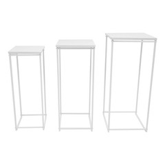 3Pcs Metal Flower Pot Holder Square Flower Vase Stand Wedding Party Decor White