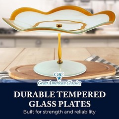 Elegant 13-Inch Gold-Trimmed Scalloped Cake Stand – Dishwasher Safe Delight