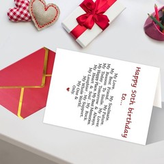 Funny 50th Birthday Card for Men Women,Romantic 50 Year Old Greeting Card for…
