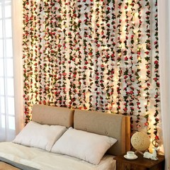 Flower Garland Rose Vines, 2 Strands 16.5Ft Flower Vines for 2 Packs Pink