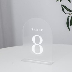 UNIQOOO Frosted Arch Wedding Table Numbers with Stands 1-15, 5×7 Acrylic Sign…