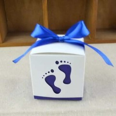 100x Blue Pink Baby Feet Baby Shower Favor Box Green Purple Baby Boy Girl Favors
