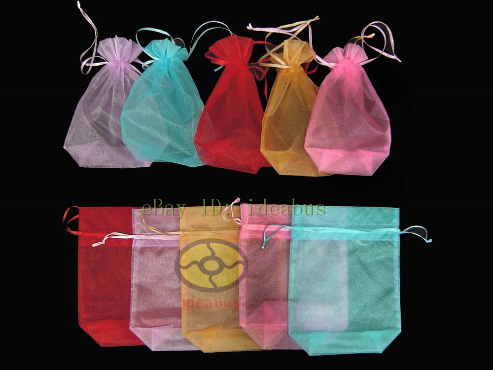 12/25/50/100pcs Organza Pouch Wedding Favor Bag BIG SIZE 8.2″(L)x6.2″(W)x2.3″(D)