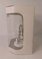 Wilton Double Heart Cake Topper Chrome & White w / Faux Crystals 5″ T x 6″ W NIB