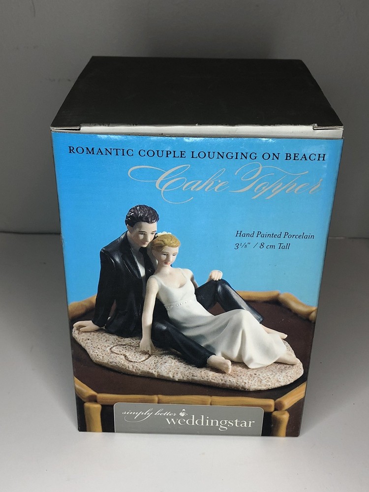 WEDDINGSTAR WEDDING CAKE TOPPER COUPLE ON THE BEACH New In Plastic In Box