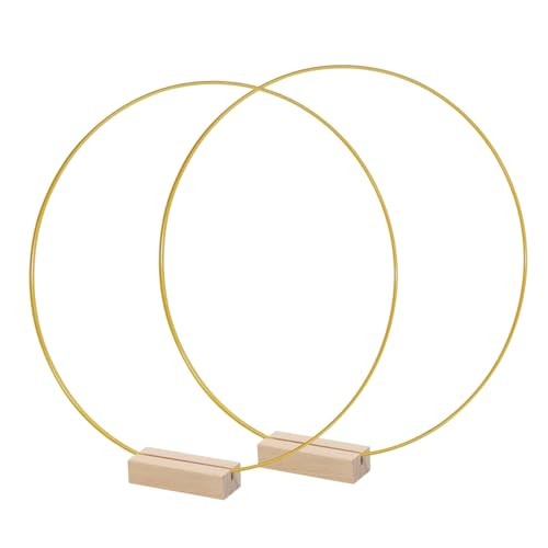 Metal Floral Hoop Centerpiece for Table Penta Angel 2Pcs 12» Gold Gold/12 inch