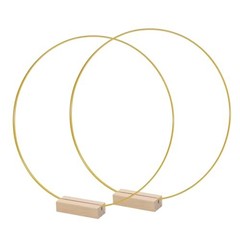 Metal Floral Hoop Centerpiece for Table Penta Angel 2Pcs 12» Gold Gold/12 inch