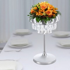 Elegant Wedding Flower Stand with Crystal Pendants for Events and Decorations