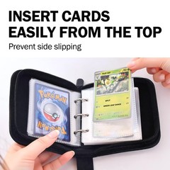 1 Pocket Black Mini Pokemon Binder,Card Album with Removable Sleeves for 80 C…