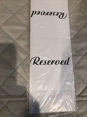 Victoria Lynn Reserved Table Cards ~ 12 Pack ~ White ~Tent Style ~ New