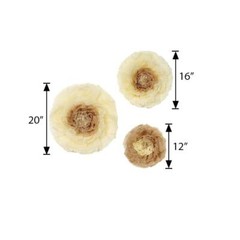 24 pack 12″ 16″ 20″ Natural and Taupe Tissue Paper Carnation Flowers Backdrop