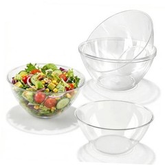 4 Pack Clear Plastic Serving Bowls 160Oz, Large Round Punch Bowls for 4PACK
