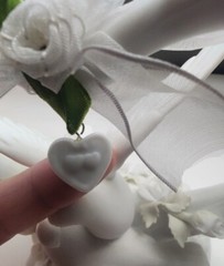 Wedding Cake Topper Doves Roses Heart White Porcelain Unique Love Bridal Gift