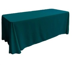 Dark Teal 100% Polyester Rectangular Tablecloth 90″ x 132″ × 3