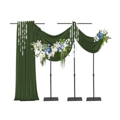 Black Wedding Backdrop Stands 4PCS 80-240cm Adjustable?Height Backdrop Stands
