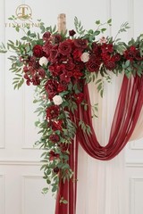 5 Piece of Wedding Arch Flowers Kit with Drapes Ceremony Backdrop Decor