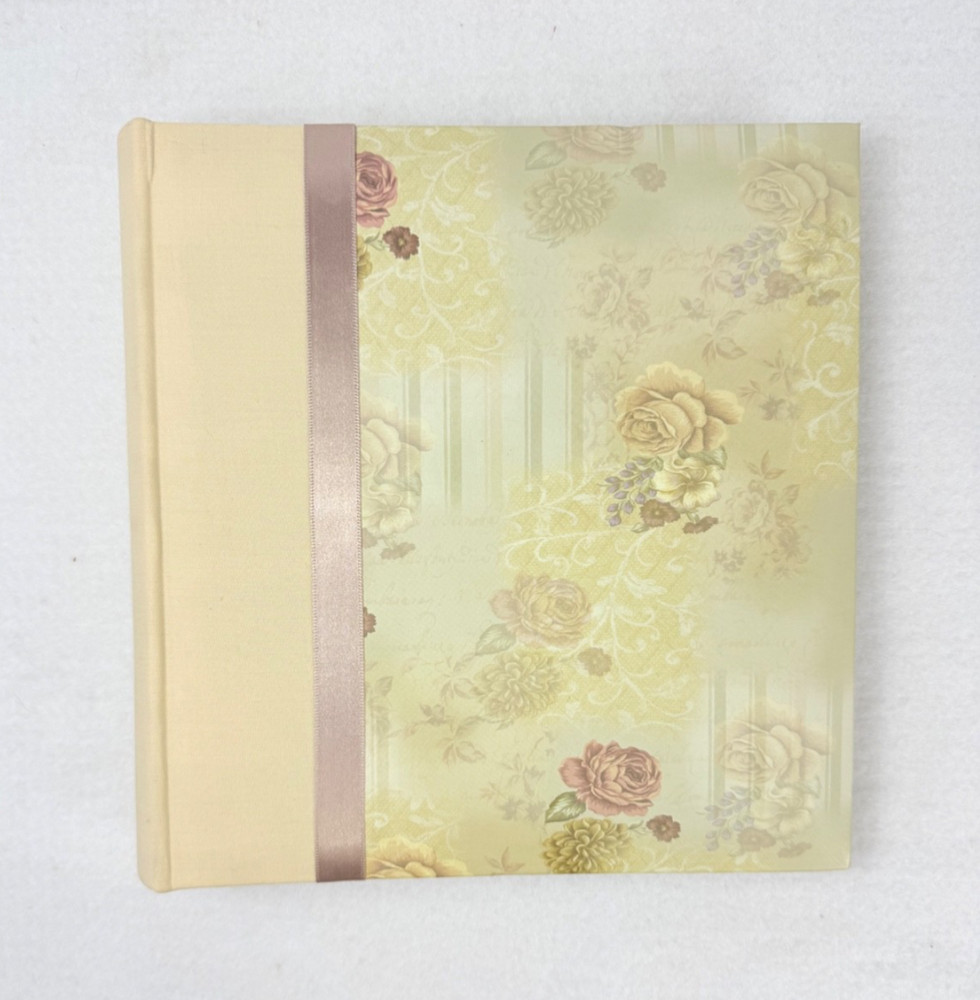 Pioneer Roses Photo Album Beige Mauve Ribbon 50 Pages 4×6 DA-200D