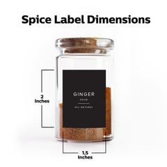 230 Black Spice Labels by ThreeKin | Waterproof & 1 inch in diameter,