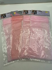 Lot of 8 Pink Large Drawstring Organza Pouches 5 3/4″x 14″ 4 packs 2 per pack