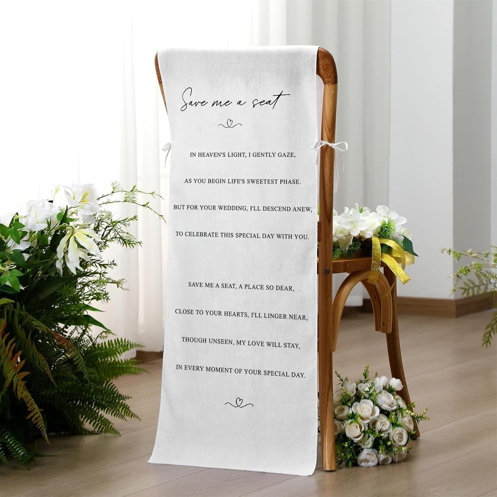 Wedding Reserved Chair Sign Memorial Heaven – Seating Decor for Loved Ones