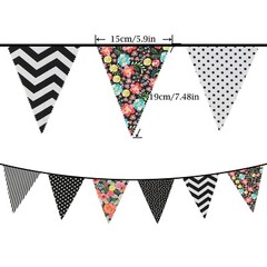 Add Charm to Any Occasion 33 Ft Triangle Flag Bunting Banner for Party Decor