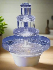 12.5″ Lighted 3-Tier Wedding Cake Fountain – Clear Decorative Centerpiece, Plug-