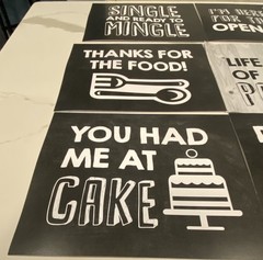 Reverse Wedding Photo Booth Signs Set Rustic Black White Bride Groom Props