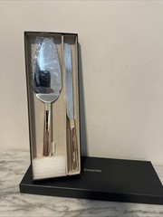 Waterford Lismore Diamond Silver Cake Knife and Server Set READ