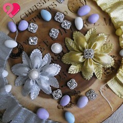 Flower Leaf Pull Bow Ribbon Pouch Jordan Almond Holder Baby Wedding Party Favor
