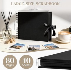 Álbum de fotos autoadhesivo para bodas, álbum de recortes de 80 páginas, álbumes