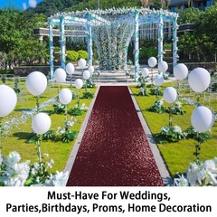 ShinyBeauty Sequin Aisle Runner Rug 4x15FT – Sparkly Burgundy Carpet for Wedd…