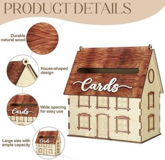 Rustic House Wedding Card Box for Reception 10x 6×11.5 Inch Large House