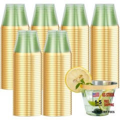 100 Pack Green Plastic Cups – 9 Oz Clear – 9 Oz – 100pcs