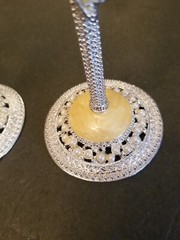 Nuptio Champagne Flutes Glasses 2pcs.Flute Enamel Wedding Crystal 9.75″tall